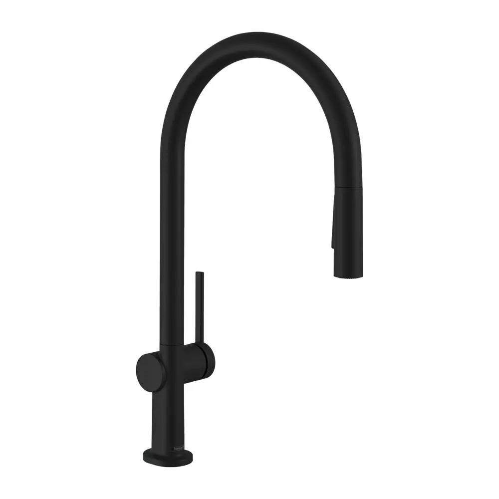 Baterie bucatarie cu dus extractibil Hansgrohe Talis M54 210 negru cu 2 tipuri de jet