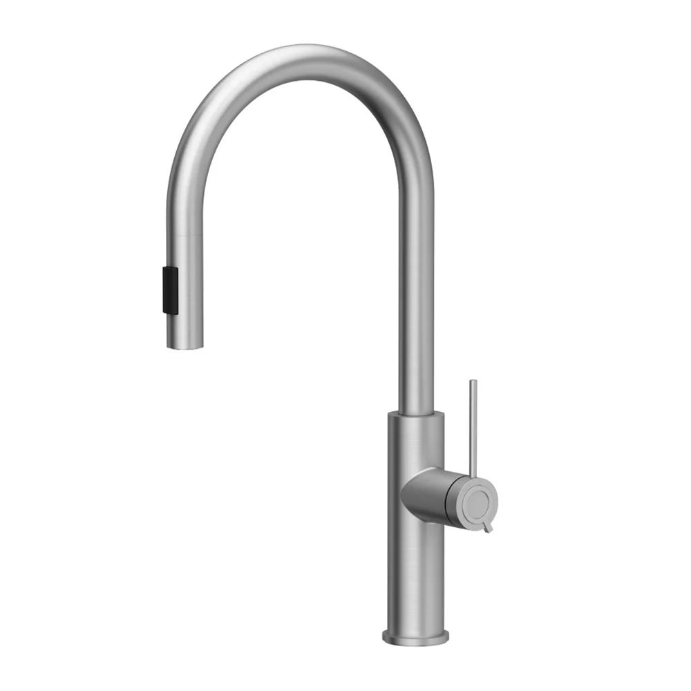 Baterie bucatarie cu dus extractibil Quadron Unique Q-Line Slim Jennifer finisaj inox