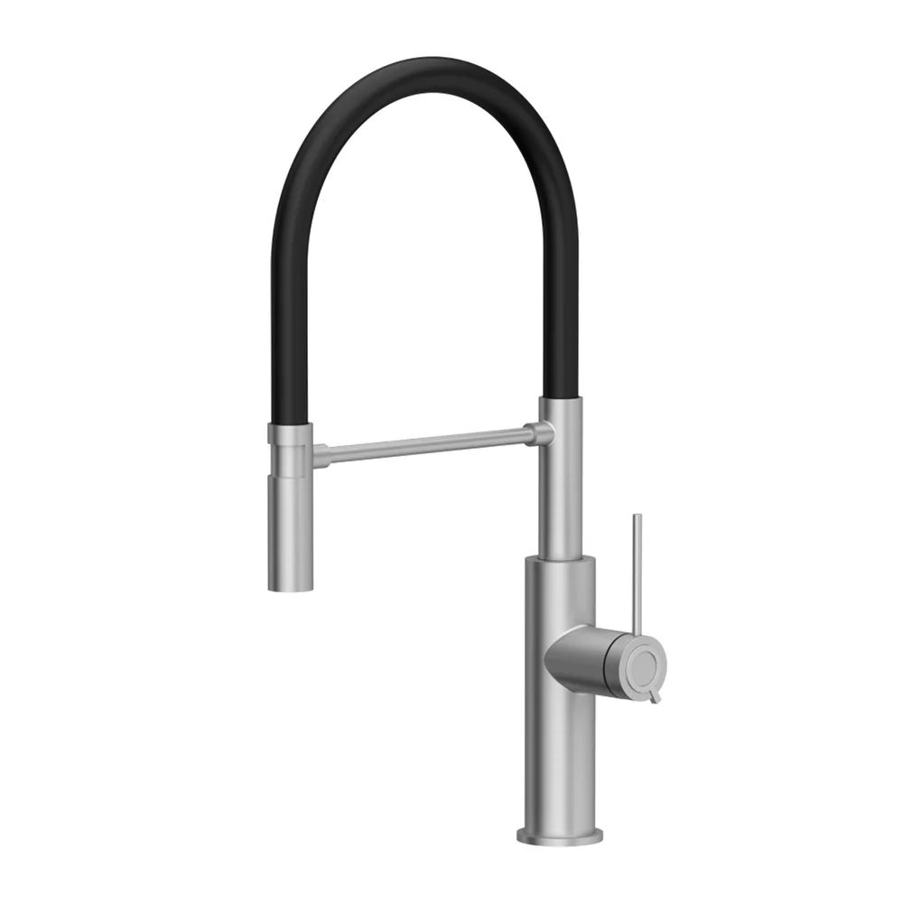 Baterie bucatarie cu pipa flexibila Quadron Unique Q-Line Slim Gemma inox - negru
