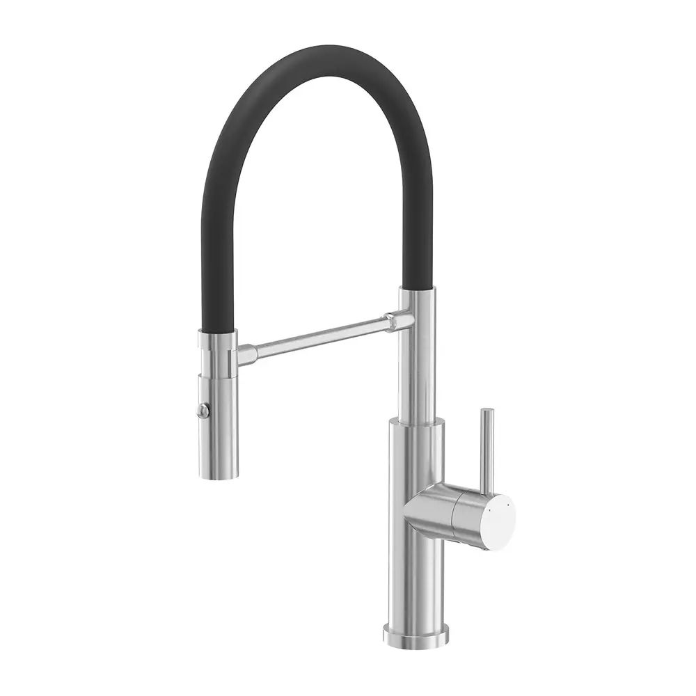 Baterie bucatarie cu pipa flexibila Quadron Unique Andy inox - negru