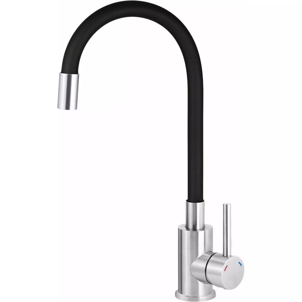 Baterie bucatarie Deante Luno cu pipa flexibila inox/negru