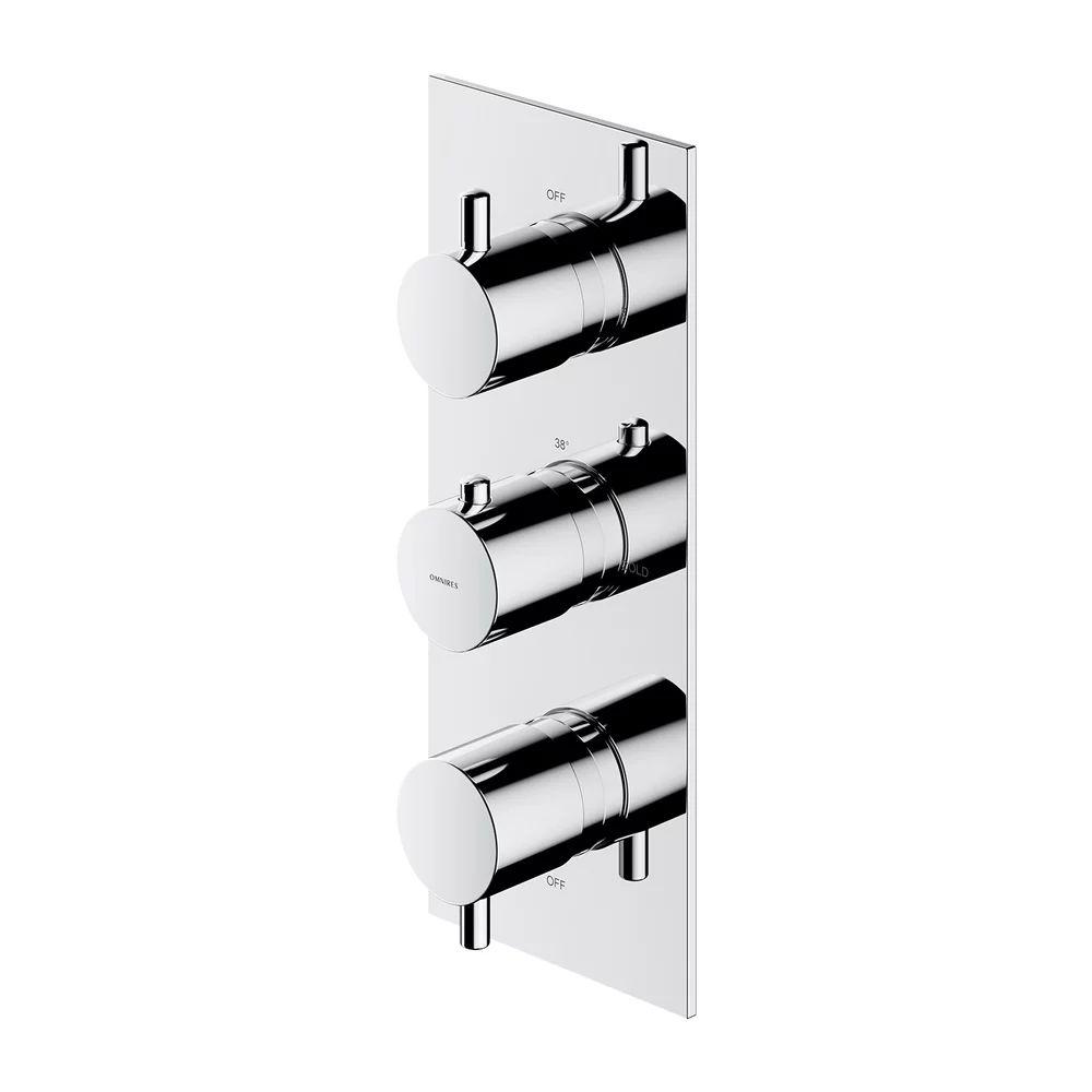 Baterie cada - dus incastrata Omnires Y termostatata fara corp ingropat crom