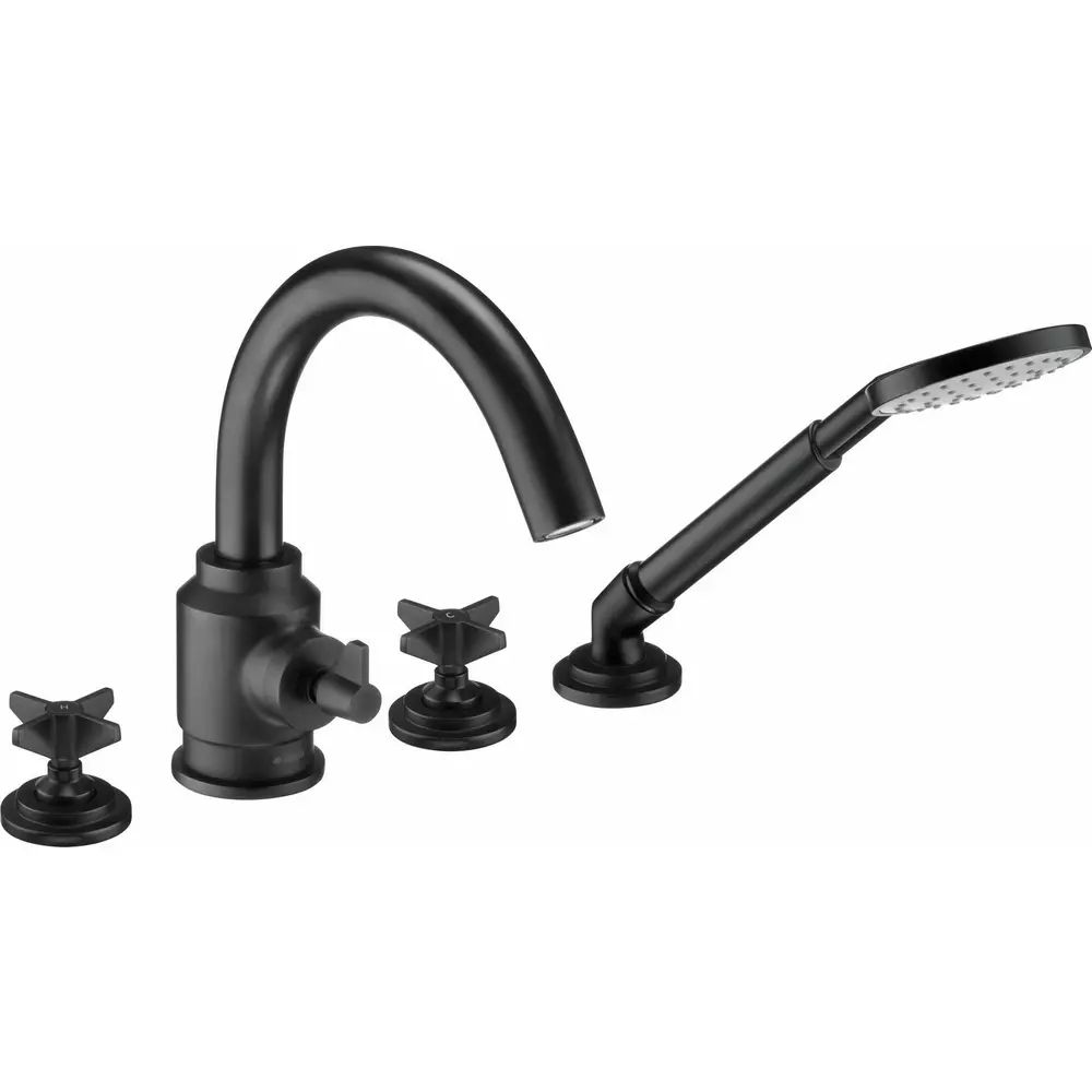 Baterie cada – dus dubla comanda Deante Temisto negru cu set de dus