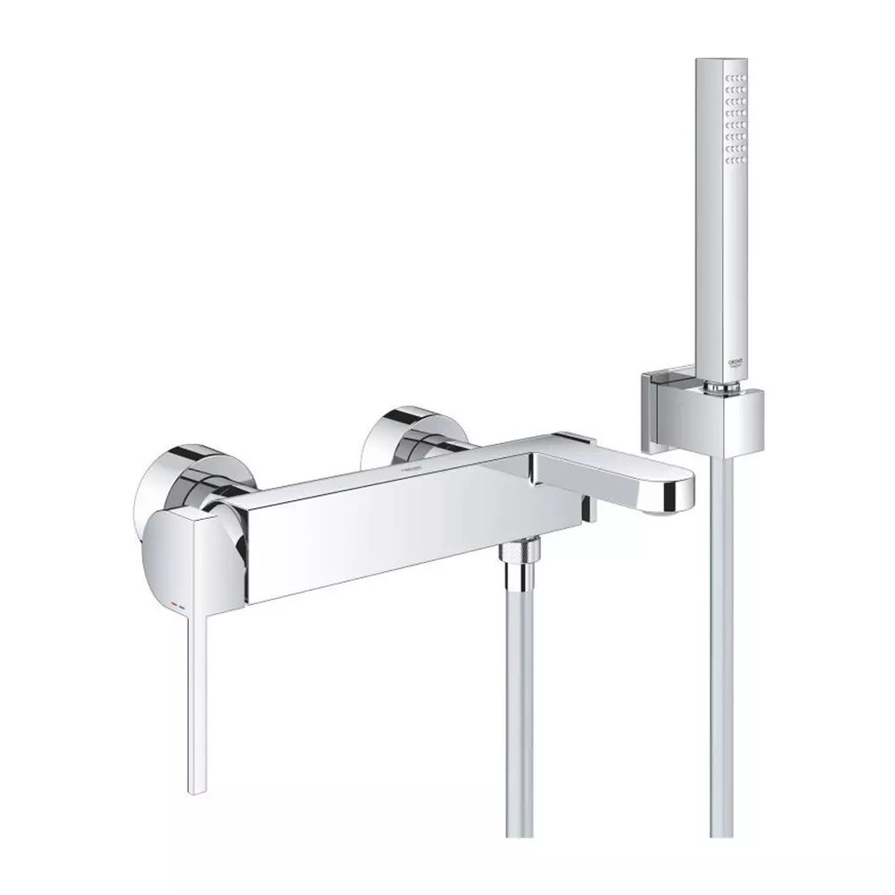 Baterie cada - dus Grohe Plus crom lucios cu set de dus