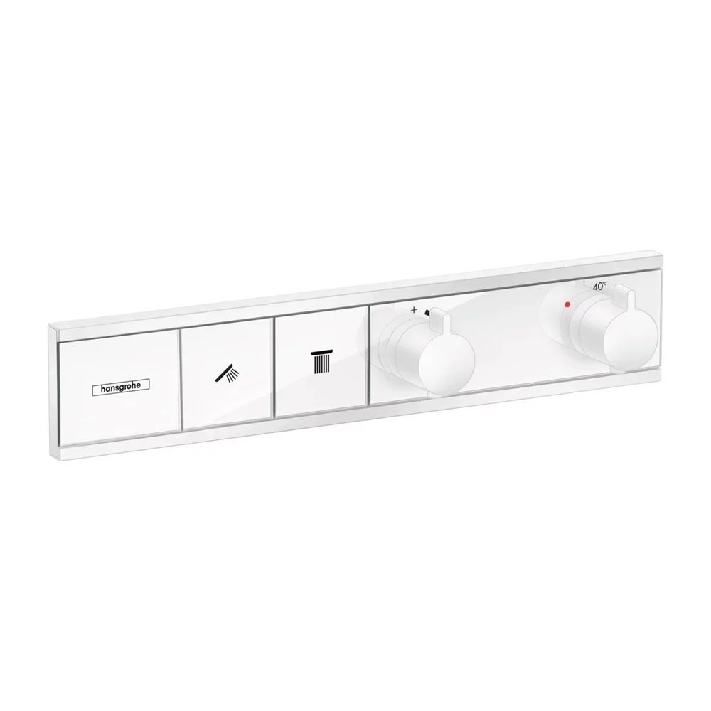Baterie cada - dus incastrata Hansgrohe RainSelect termostatata alb mat 2 functii