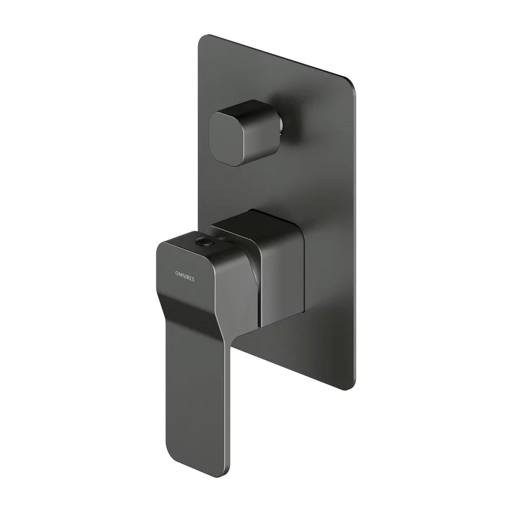 Baterie cada - dus incastrata Omnires Slide grafit cu corp ingropat