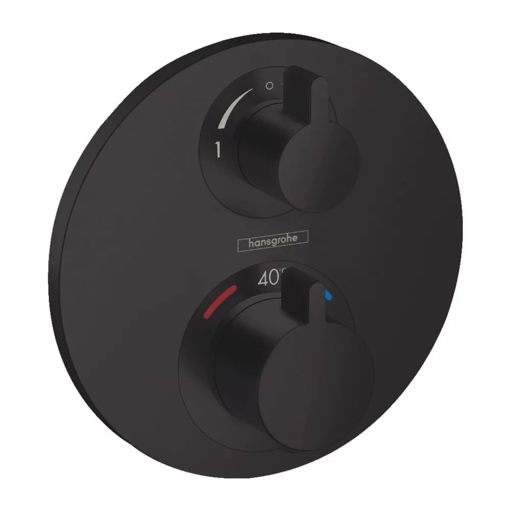 Baterie dus termostatata Hansgrohe Ecostat S doua functii negru mat