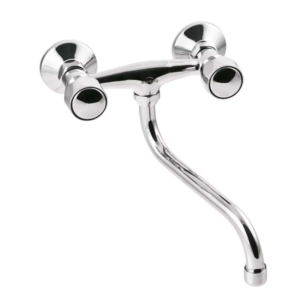 Baterie lavoar dubla comanda Invena Modena pipa 25 cm crom lucios