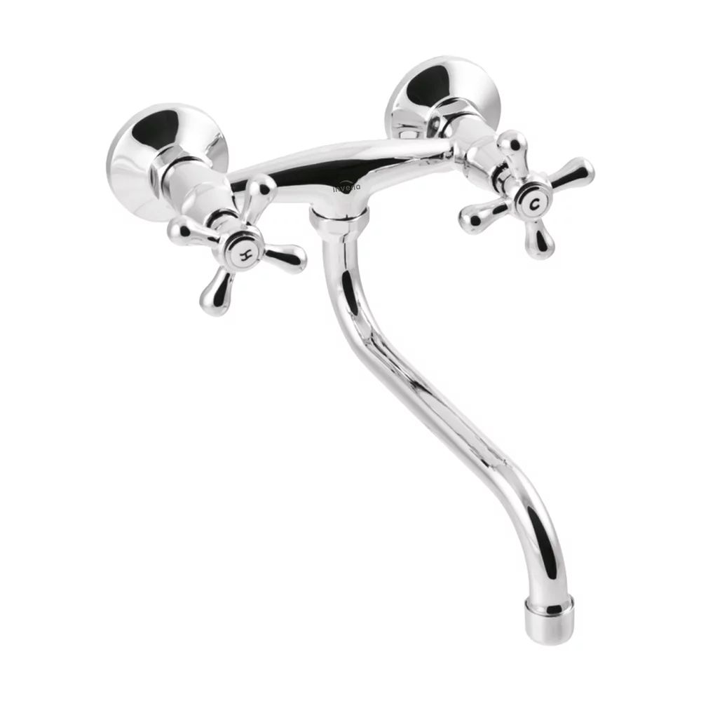 Baterie lavoar dubla comanda Invena Roma pipa 20 cm crom lucios