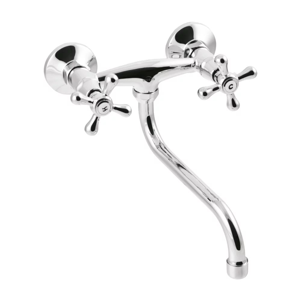 Baterie lavoar dubla comanda Invena Roma pipa 25 cm crom lucios