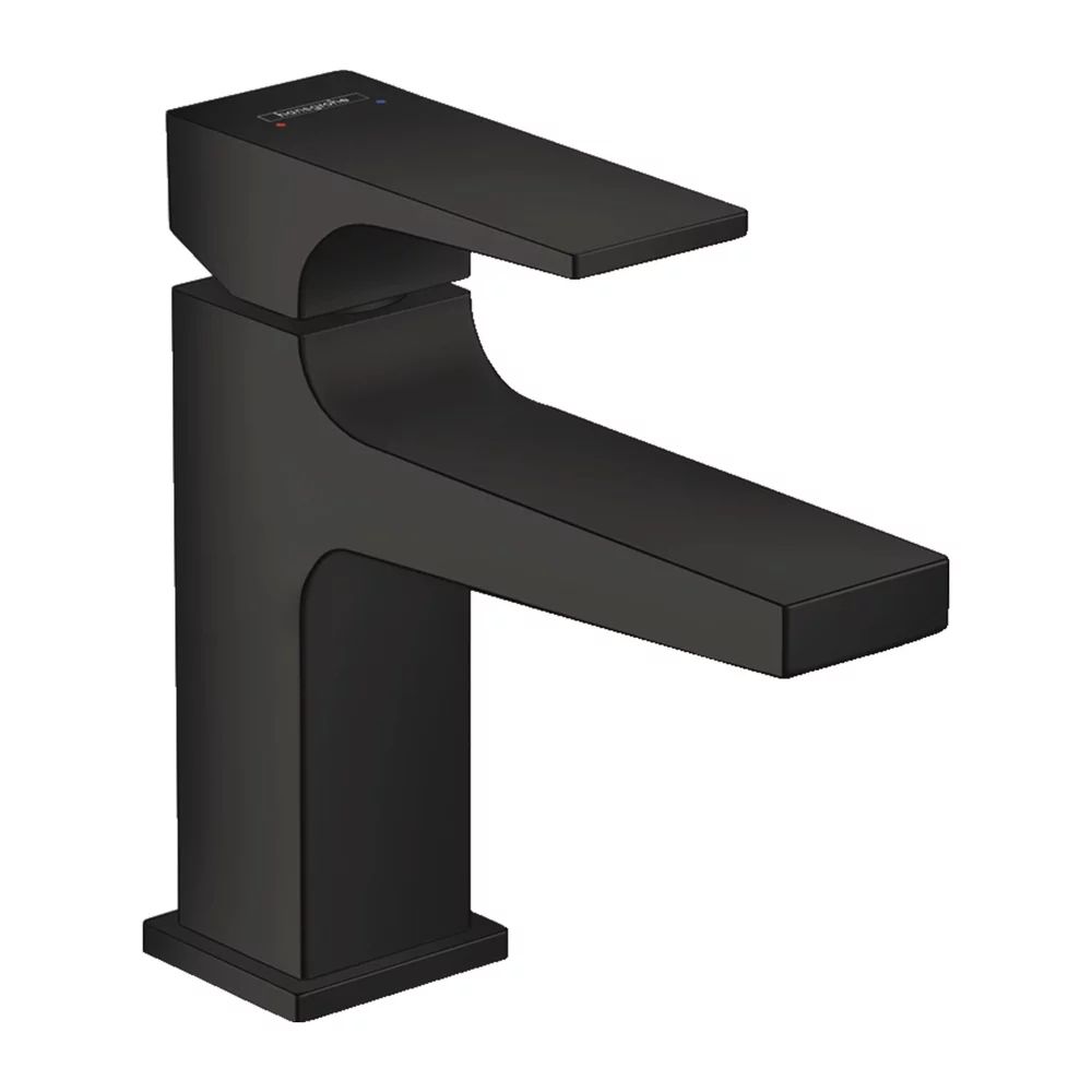 Baterie lavoar Hansgrohe Metropol 100 cu ventil Push-Open negru mat