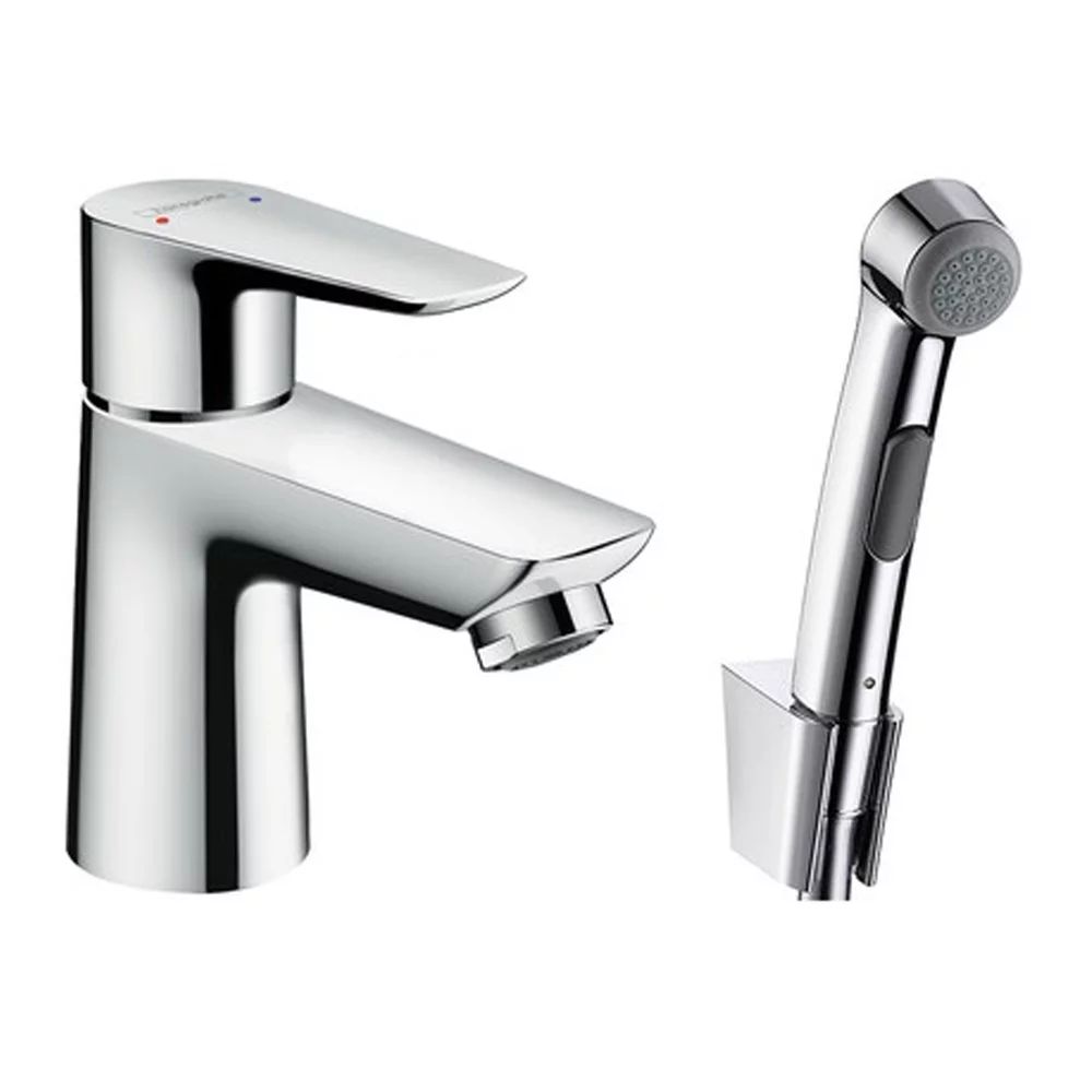 Baterie lavoar Hansgrohe Talis E cu dus igiena intima crom lucios