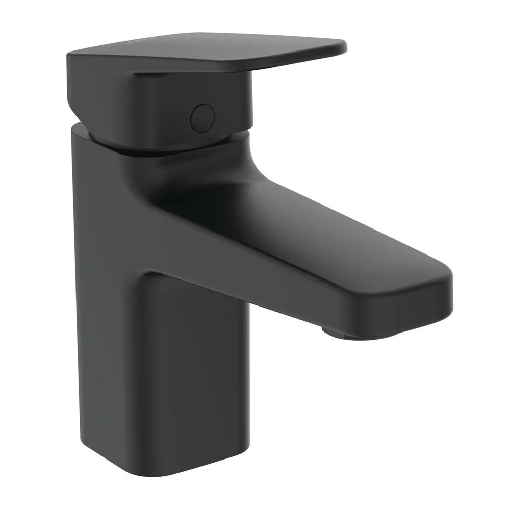 Baterie lavoar Ideal Standard Ceraplan H75 negru mat cu ventil Pop-Up metalic