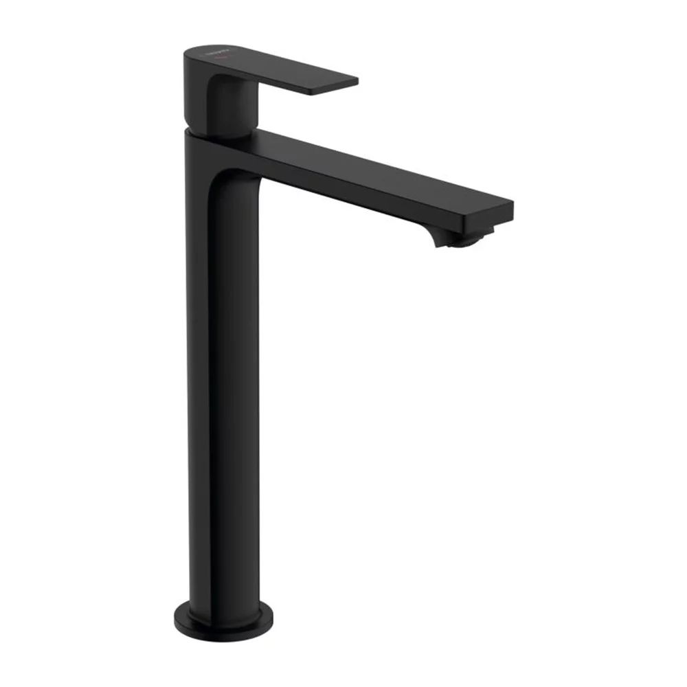 Baterie lavoar inalta Hansgrohe Rebris E 240 negru mat cu ventil Pop-Up