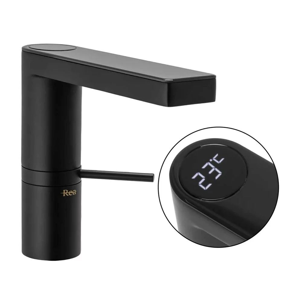 Baterie lavoar Rea Amar LCD negru mat