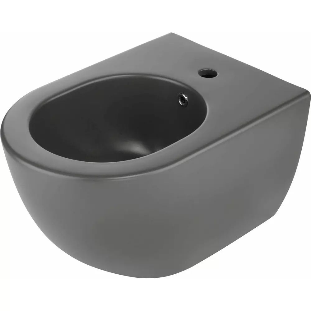 Bideu suspendat Deante Peonia negru-antracit 36x51cm