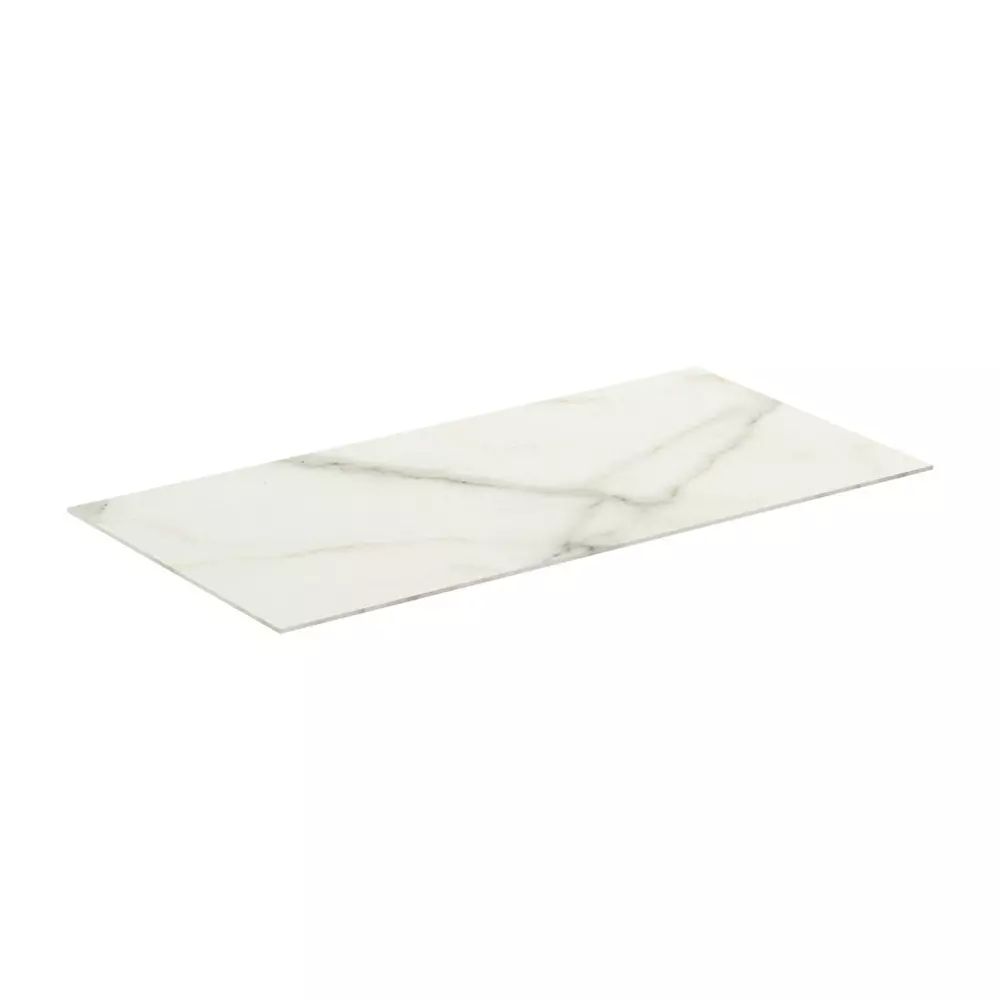 Blat ceramic pentru lavoar Ideal Standard Atelier Conca 100 cm finisaj alb marmura