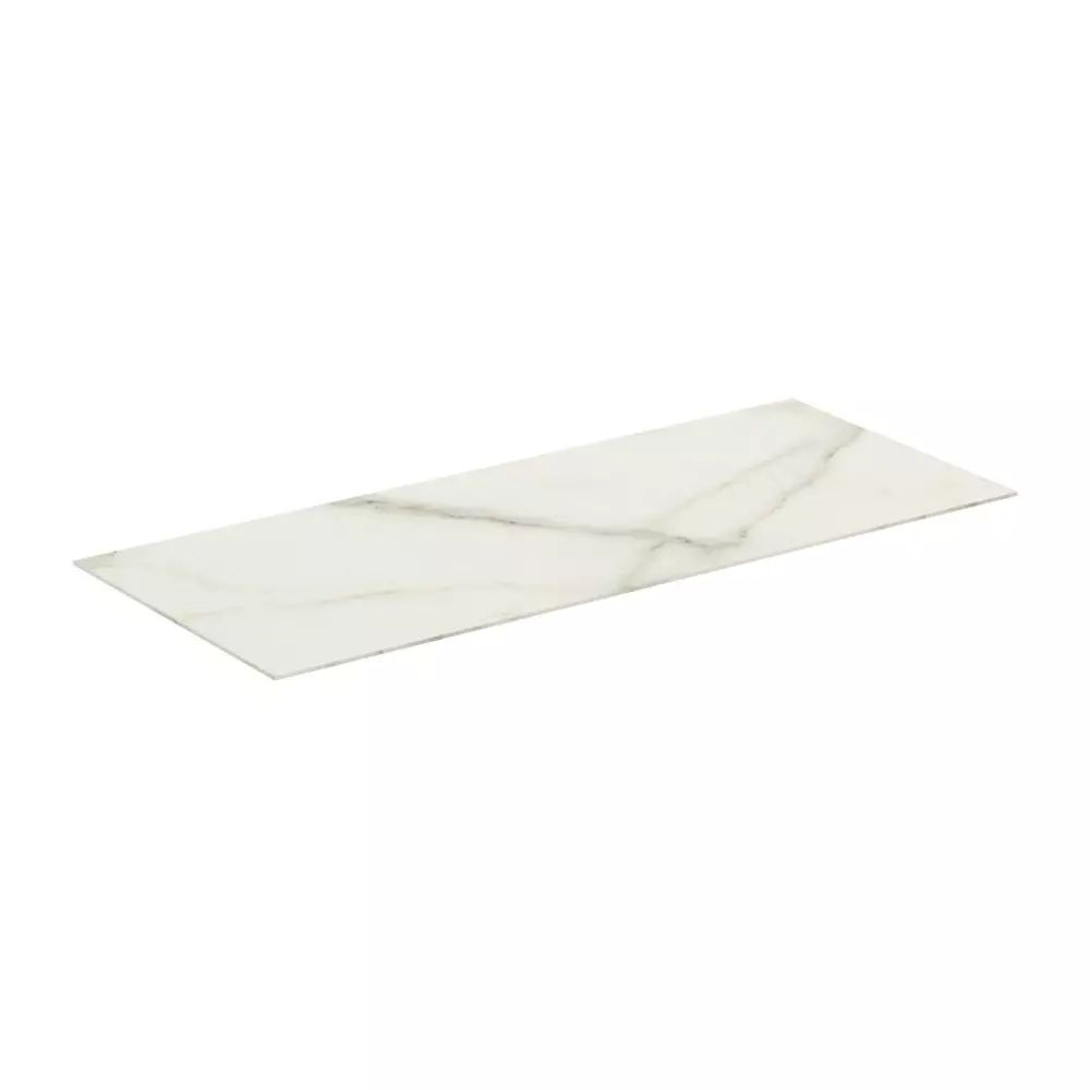 Blat ceramic pentru lavoar Ideal Standard Atelier Conca 120 cm finisaj alb marmura