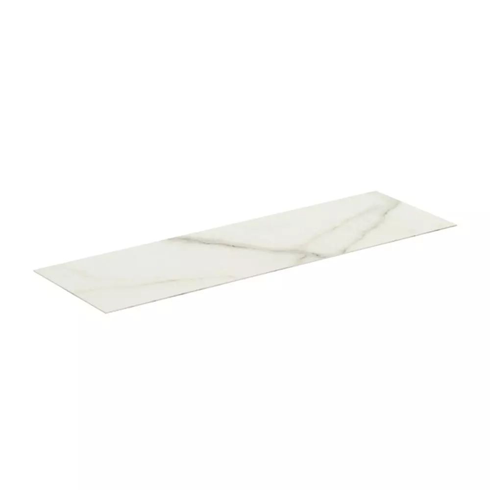 Blat ceramic pentru lavoar Ideal Standard Atelier Conca 160 cm finisaj alb marmura