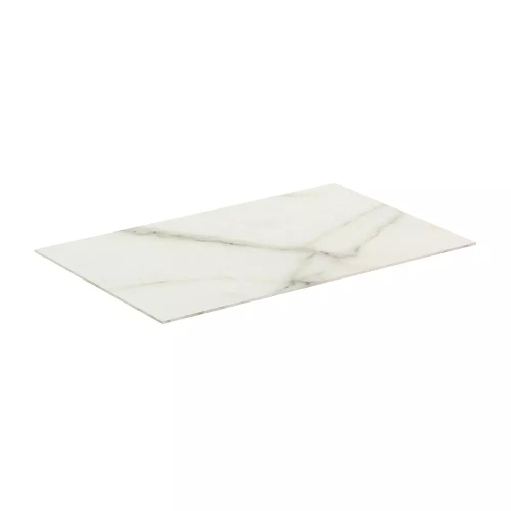 Blat ceramic pentru lavoar Ideal Standard Atelier Conca 80 cm finisaj alb marmura