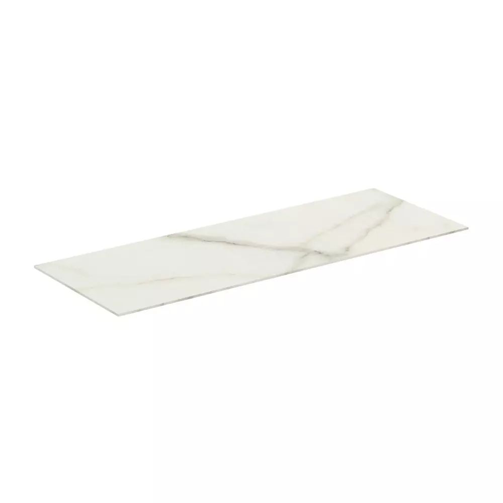 Blat ceramic pentru lavoar Ideal Standard Atelier Conca finisaj alb marmura 100 cm