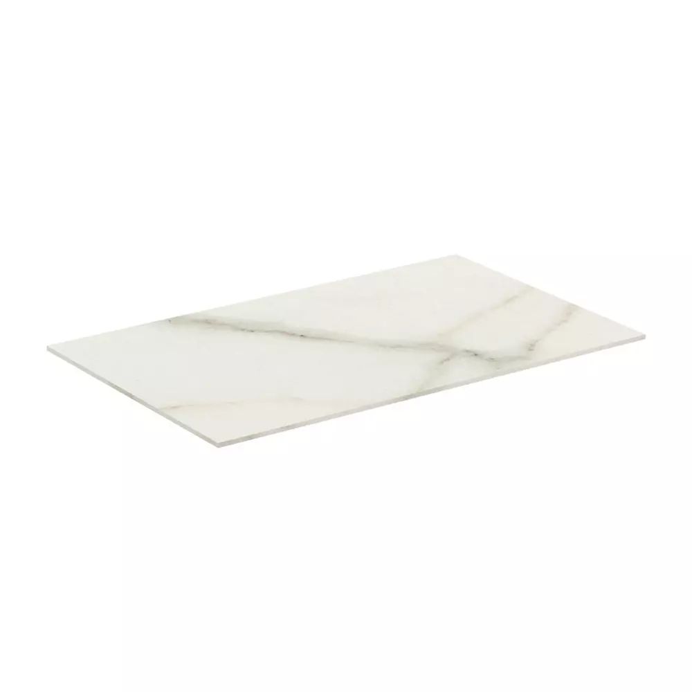 Blat ceramic pentru lavoar Ideal Standard Atelier Conca finisaj alb marmura 60 cm