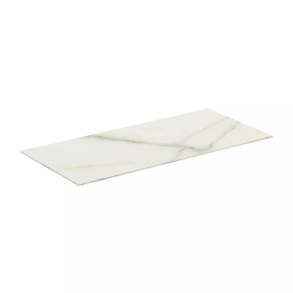 Blat ceramic pentru lavoar Ideal Standard Atelier Conca finisaj alb marmura 80 cm