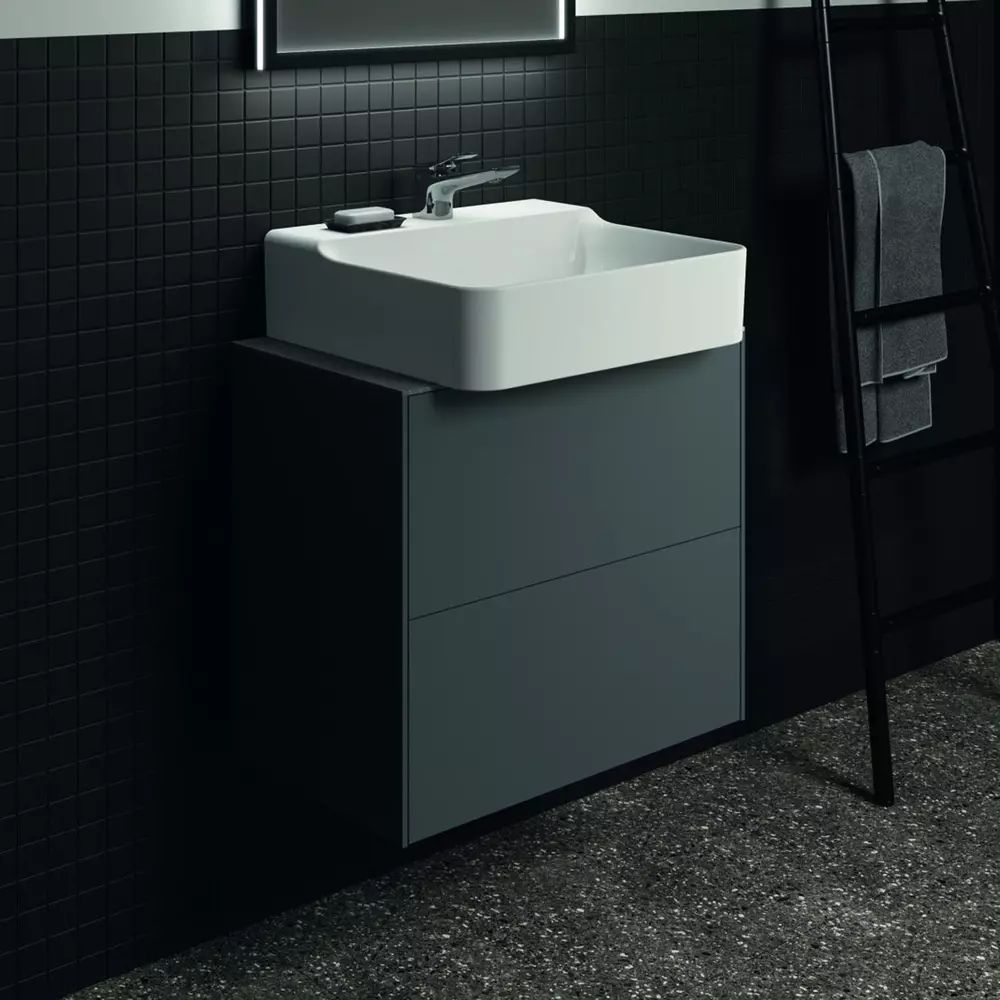Blat ceramic pentru lavoar Ideal Standard Atelier Conca finisaj gri deschis 60 cm