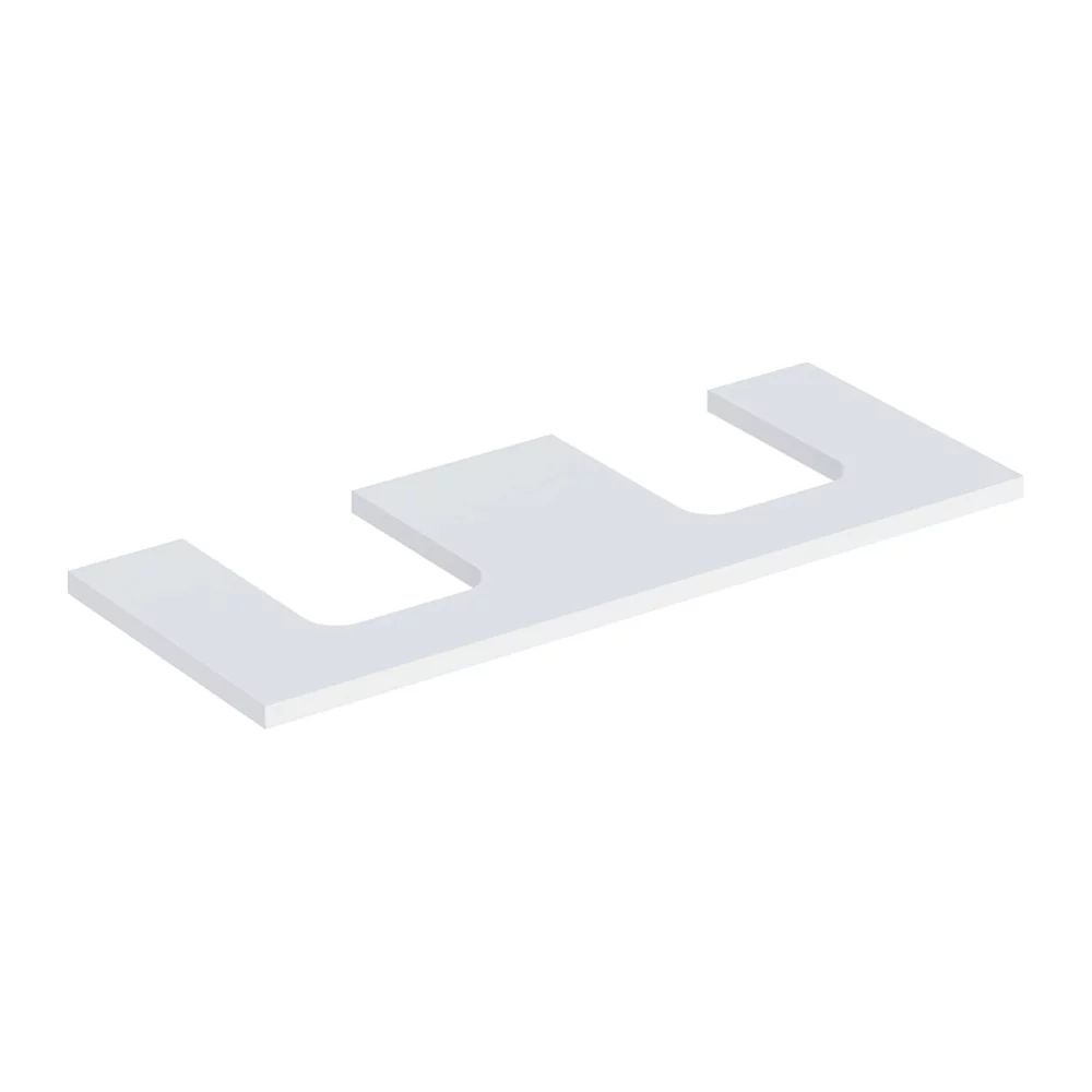Blat pentru lavoar Geberit One cu decupaj dublu 120 cm alb mat