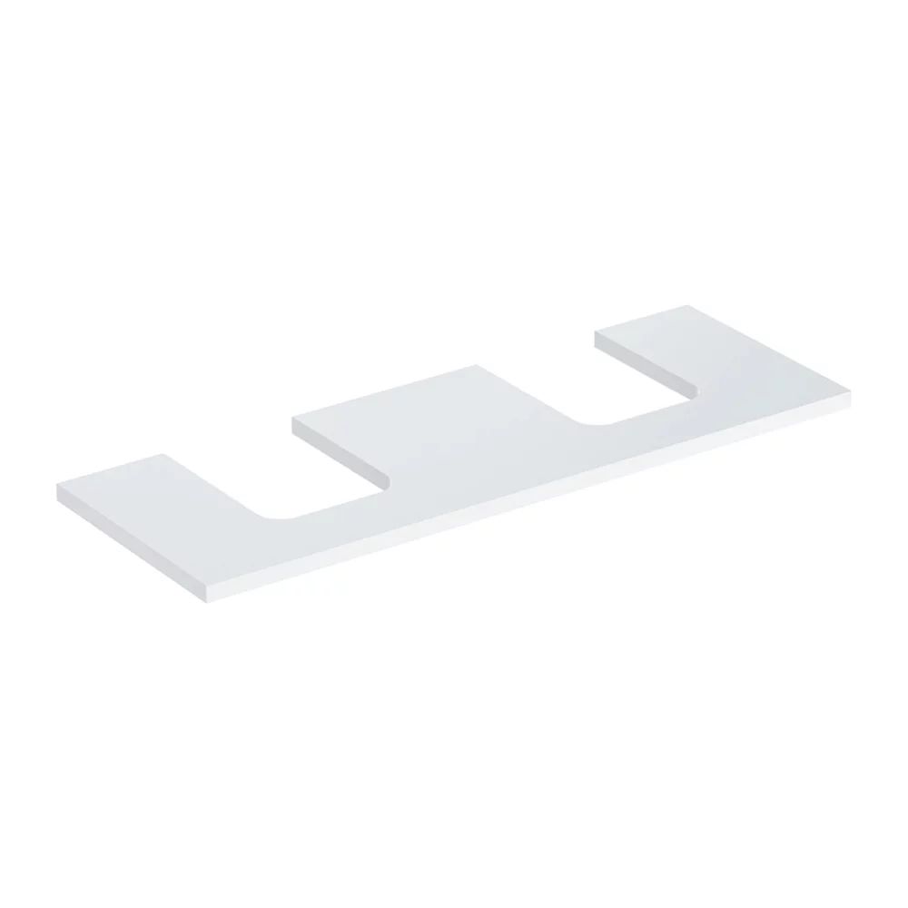 Blat pentru lavoar Geberit One cu decupaj dublu 135 cm alb lucios