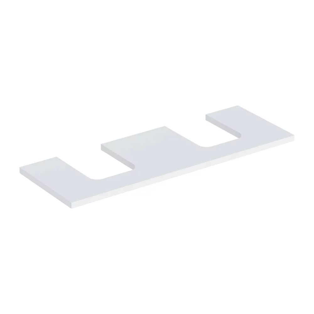 Blat pentru lavoar Geberit One cu decupaj dublu 135 cm alb mat