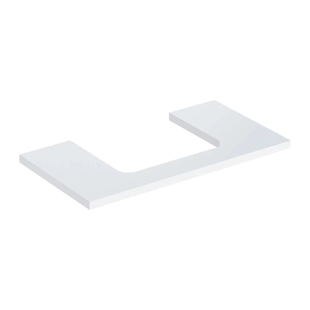 Blat pentru lavoar Geberit One cu decupaj in mijloc alb lucios 90 cm