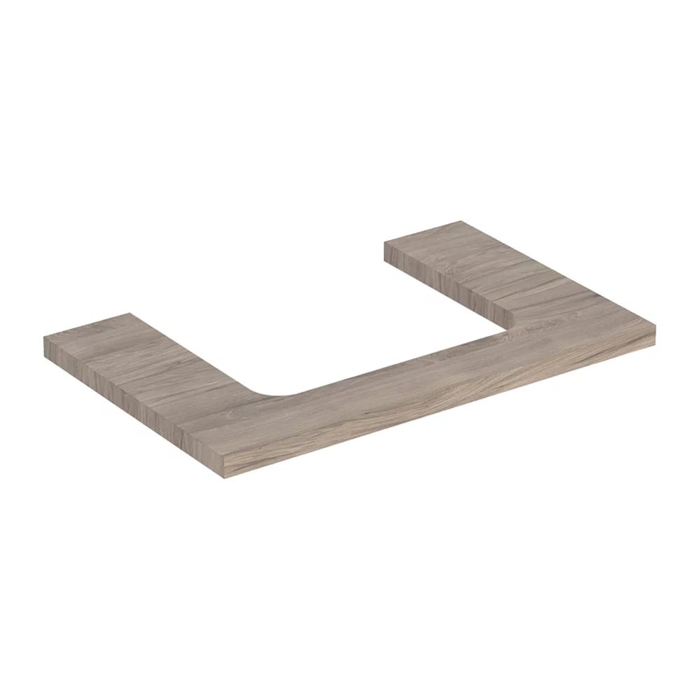 Blat pentru lavoar Geberit One cu decupaj in mijloc nuc american Hickory 75 cm