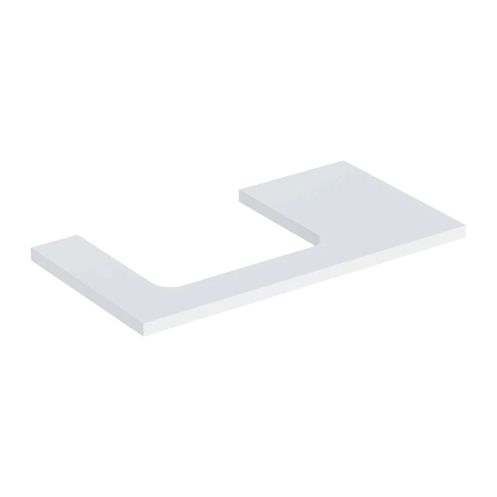 Blat pentru lavoar Geberit One cu decupaj in stanga alb mat 90 cm