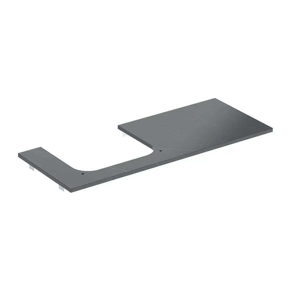 Blat pentru lavoar Geberit One cu decupaj stanga 120 cm tip marmura neagra