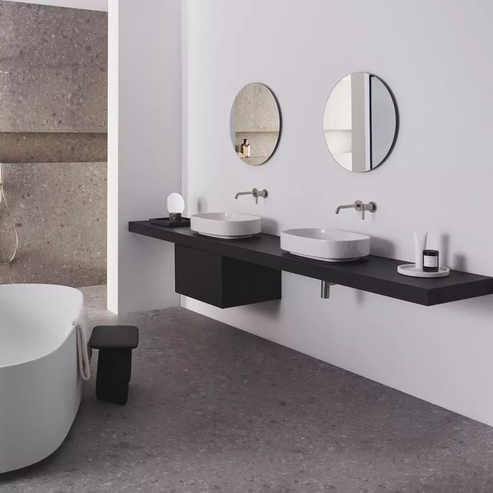 Blat pentru lavoar Ideal Standard Atelier Conca fara decupaj finisaj stejar inchis 240 cm