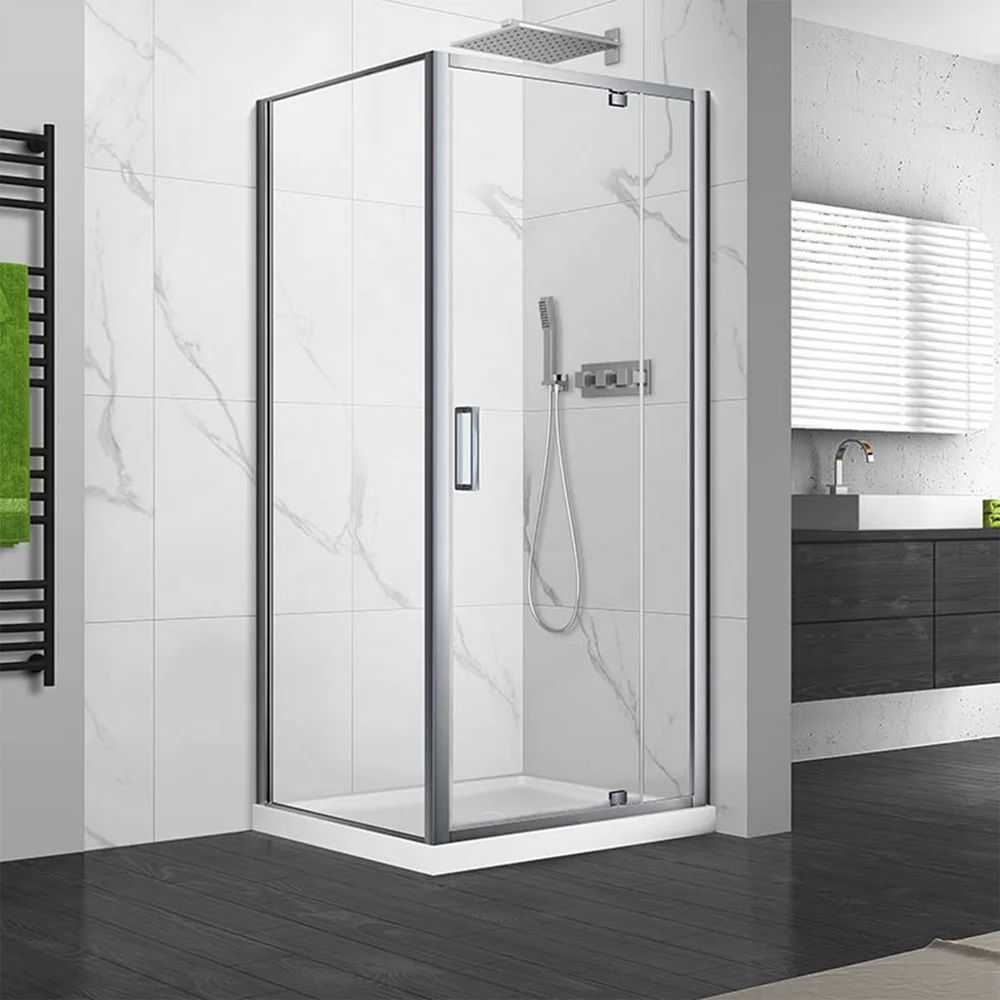 Cabina de dus dreptunghiulara cu usa pivotanta Fluminia Andina 100x80 crom