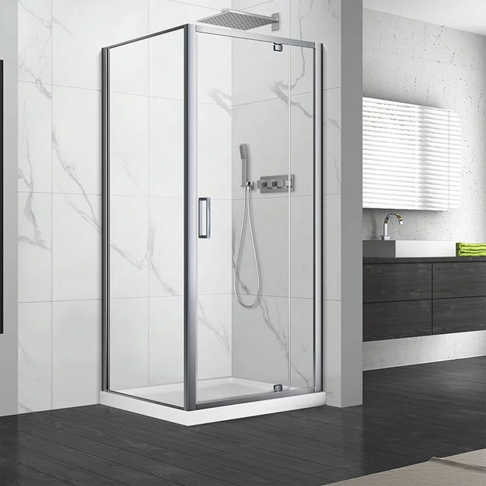 Cabina de dus dreptunghiulara cu usa pivotanta Fluminia Andina 120x90 crom