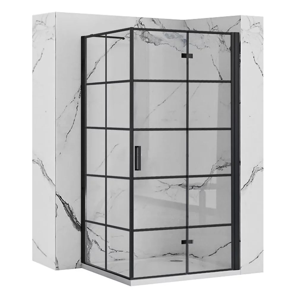 Cabina de dus dreptunghiulara cu usa pliabila Rea Molier 100x80 negru