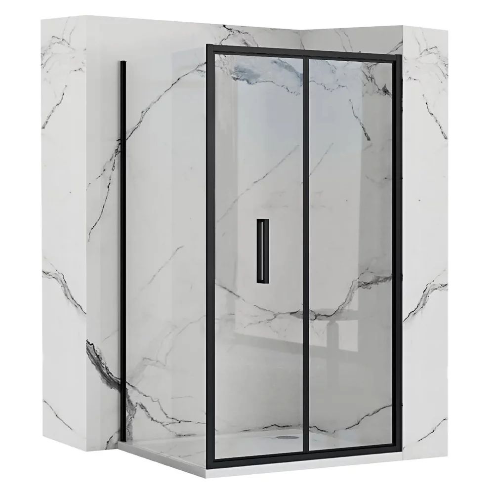 Cabina de dus dreptunghiulara cu usa pliabila Rea Rapid Fold 80x90 negru