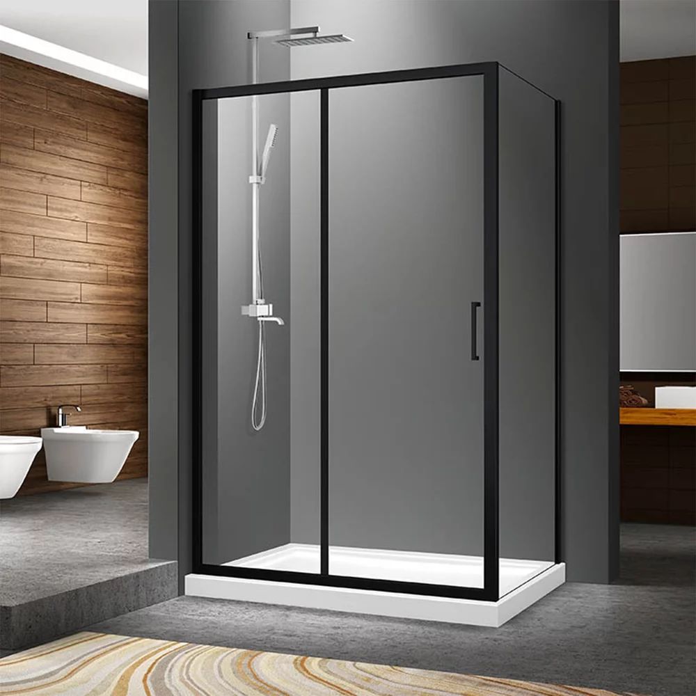 Cabina de dus dreptunghiulara Fluminia Iris N cu usa culisanta 120x90 negru