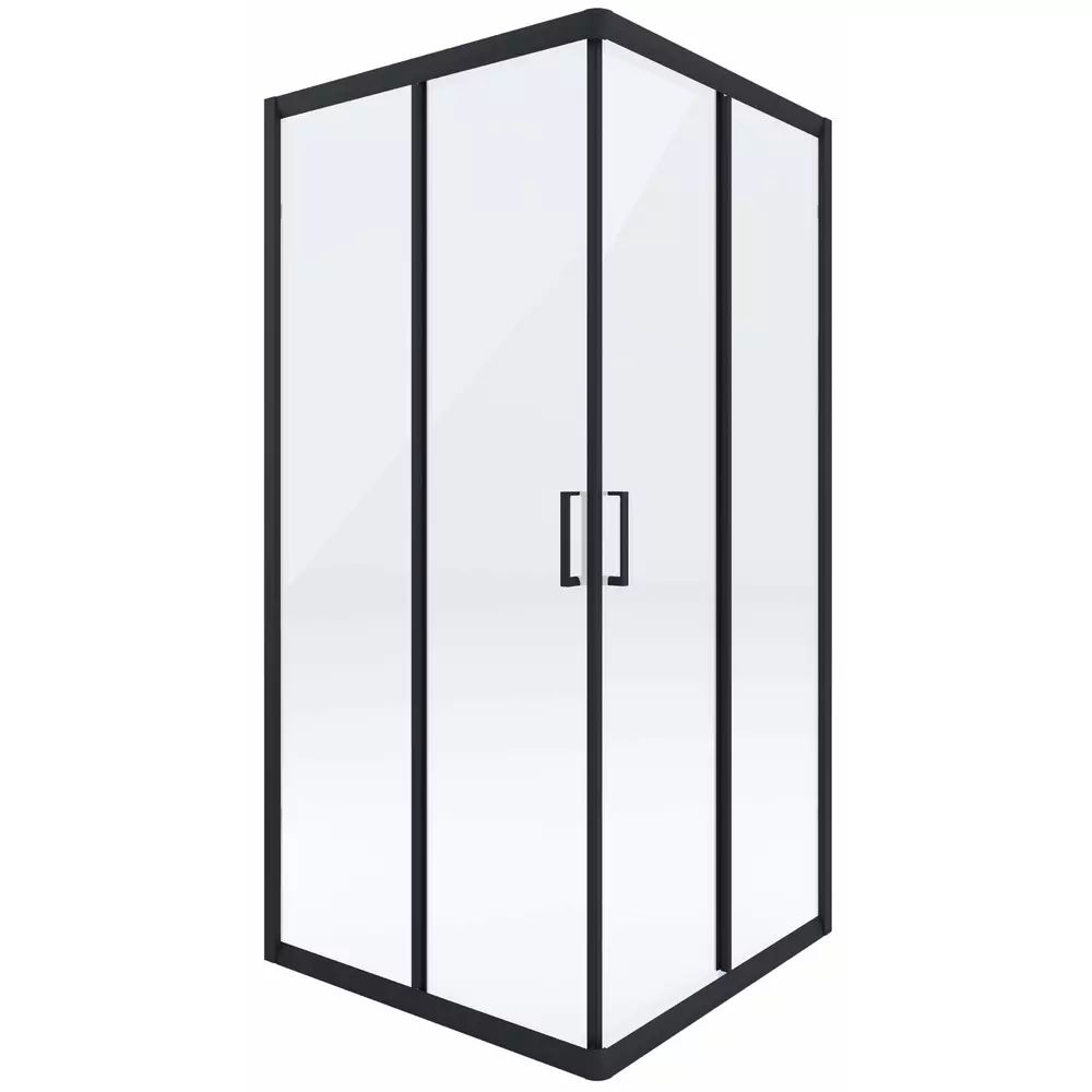 Cabina de dus patrata Deante Funkia cu usi culisante 80x80cm finisaj negru