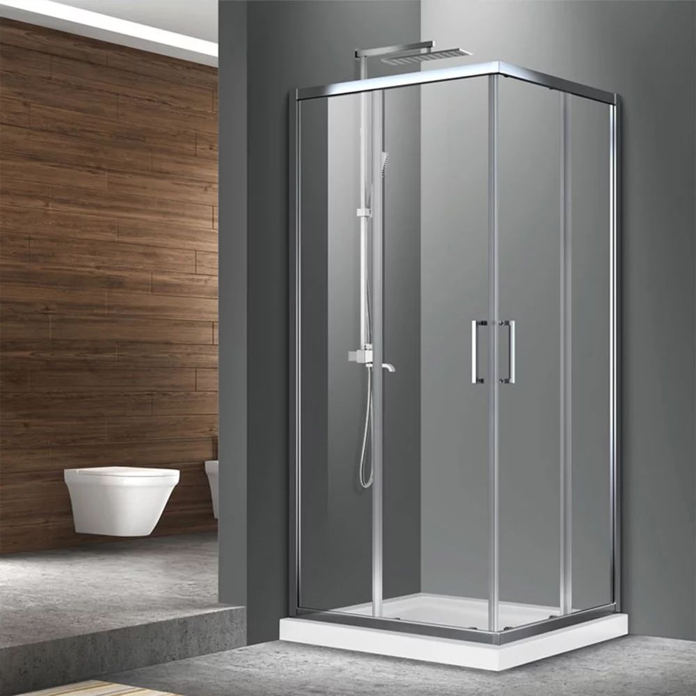 Cabina de dus patrata Fluminia Hector cu usi culisante 90x90 crom