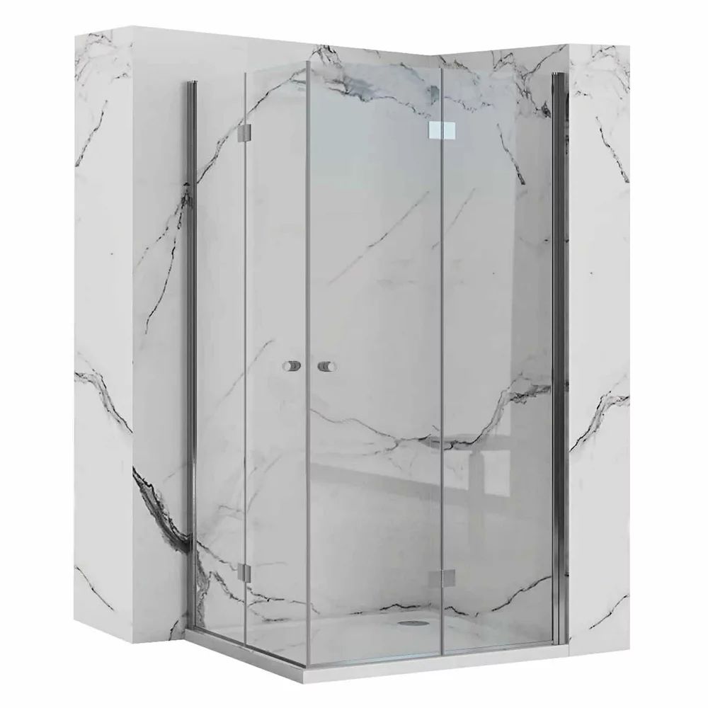 Cabina de dus patrata cu usi plabile Rea Fold N2 70x70 crom