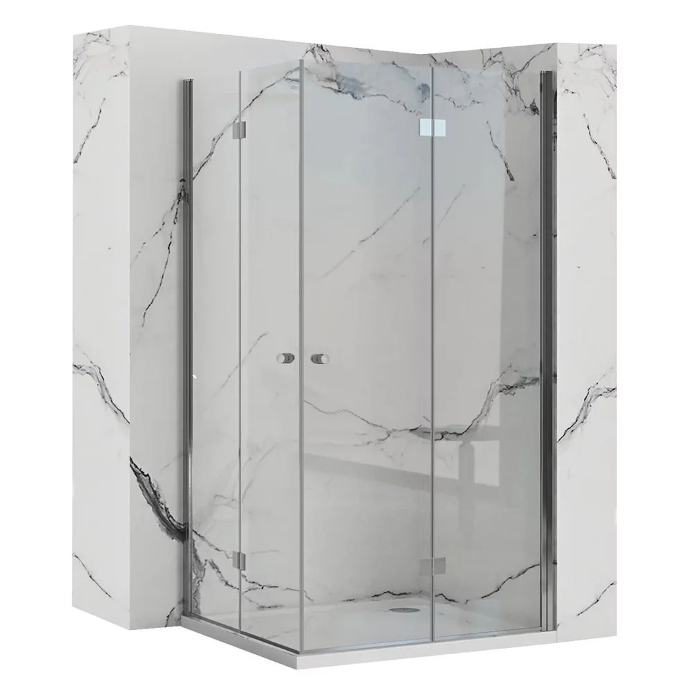 Cabina de dus patrata Rea Fold N2 cu usi pliabile 80x80 crom