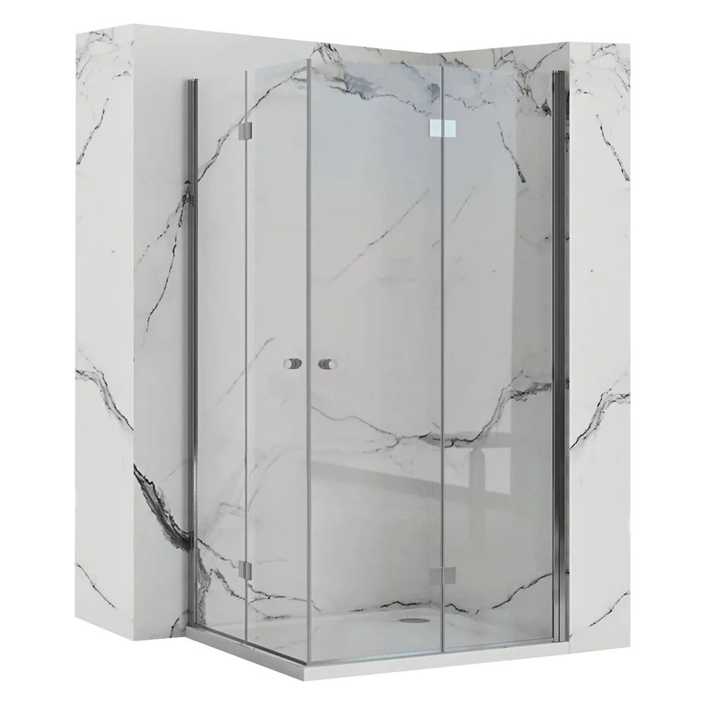Cabina de dus patrata Rea Fold N2 cu usi pliabile 90x90 crom