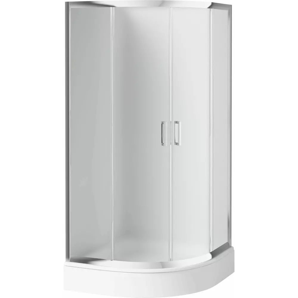 Cabina de dus semirotunda Deante Funkia cu usi culisante 80x80cm finisaj crom lucios