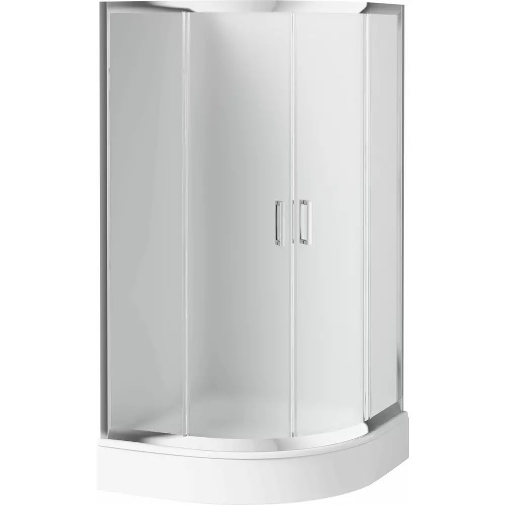 Cabina de dus semirotunda Deante Funkia cu usi culisante 90x90cm finisaj crom