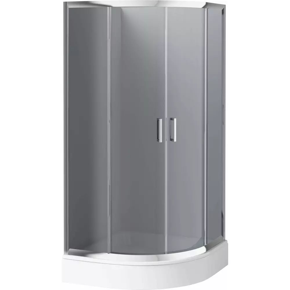 Cabina de dus semirotunda Deante Funkia cu usi culisante 90x90x185 cm finisaj crom