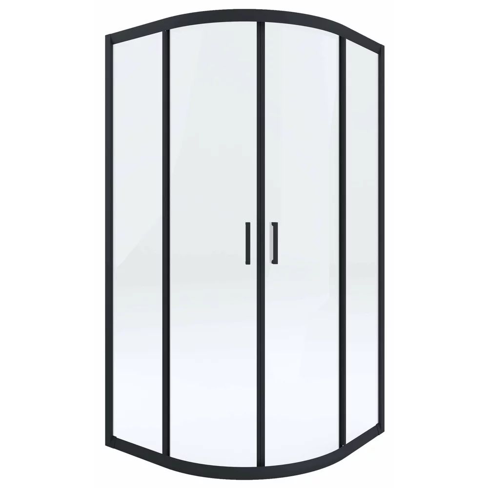 Cabina de dus semirotunda Deante Funkia negru cu usi culisante 80x80 cm